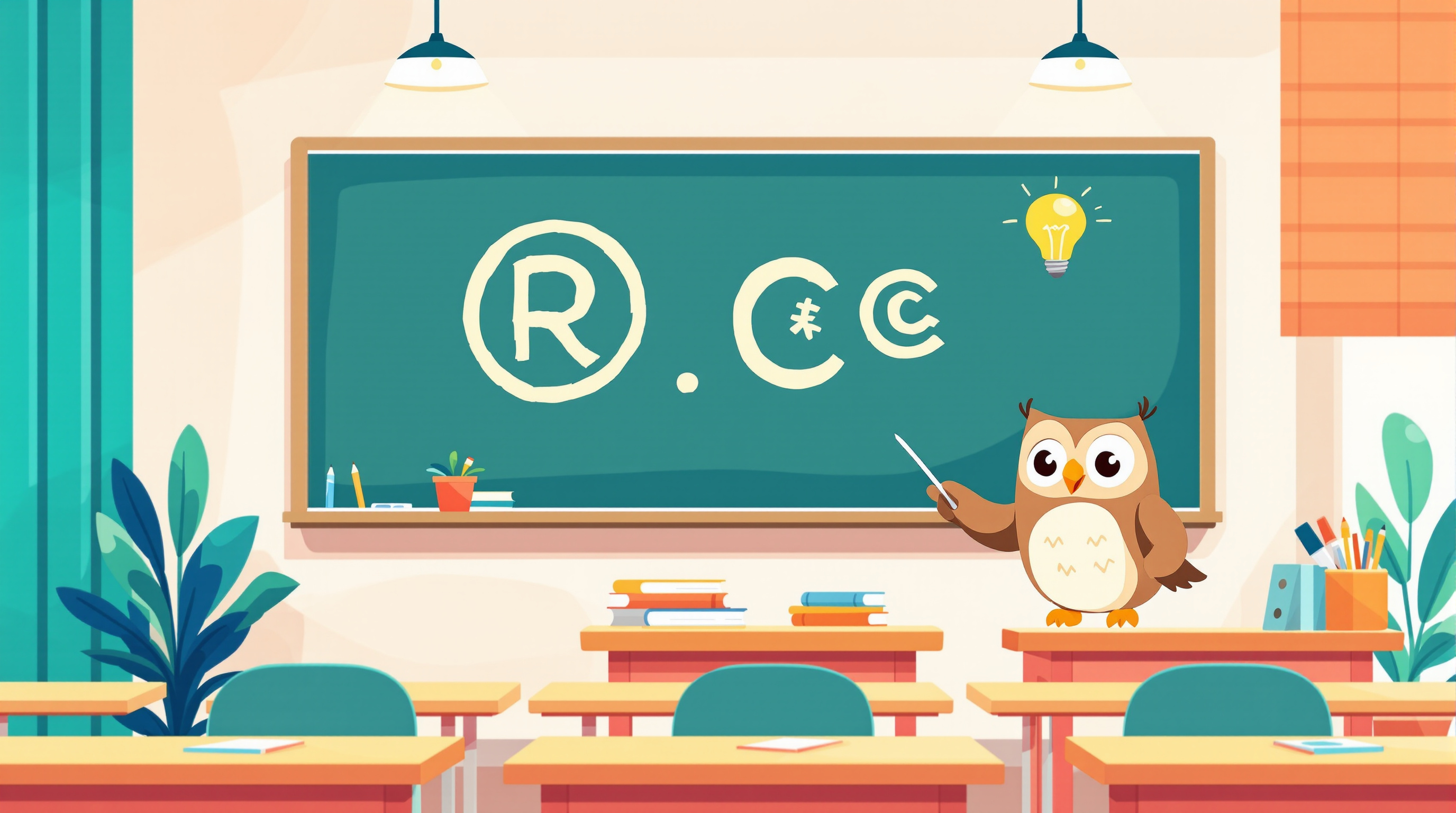 Q&Aで学ぶ著作権スクールの教室イラスト